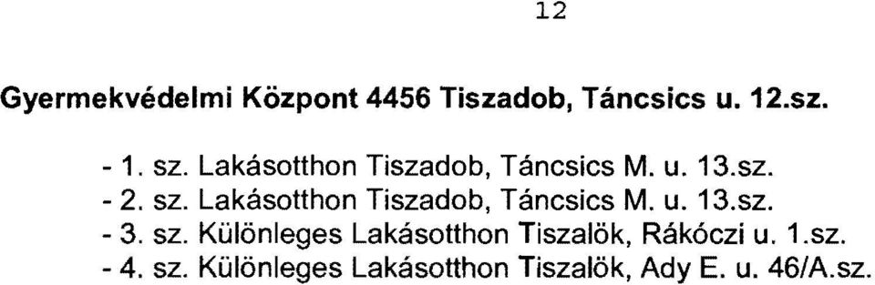 Lakásotthon Tiszadob, Táncsics M. u. 13.sz. - 3. sz.