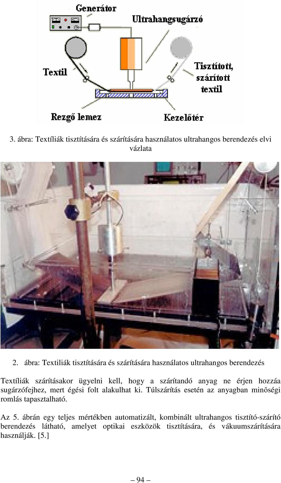 anyag ne érjen hozzáa sugárzófejhez, mert égési folt alakulhat ki. Túlszárítás esetén az anyagban minőségi romlás tapasztalható. Az 5.