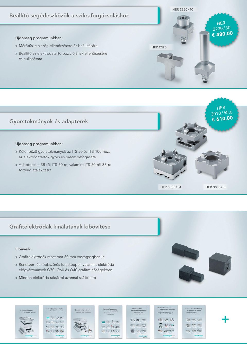 precíz befogására» Adapterek a 3R-ről ITS-50-re, valamint ITS-50-ről 3R-re történő átalakításra HER 3580 / 54 HER 3080 / 55 Grafitelektródák kínálatának kibővítése»