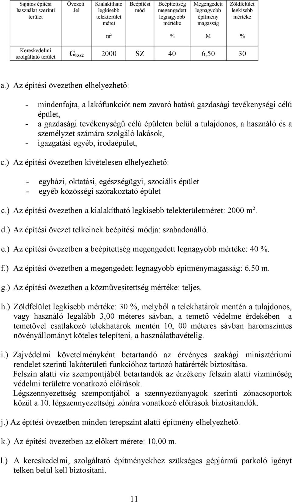 ) Az építési övezetben elhelyezhető: - mindenfajta, a lakófunkciót nem zavaró hatású gazdasági tevékenységi célú épület, - a gazdasági tevékenységű célú épületen belül a tulajdonos, a használó és a