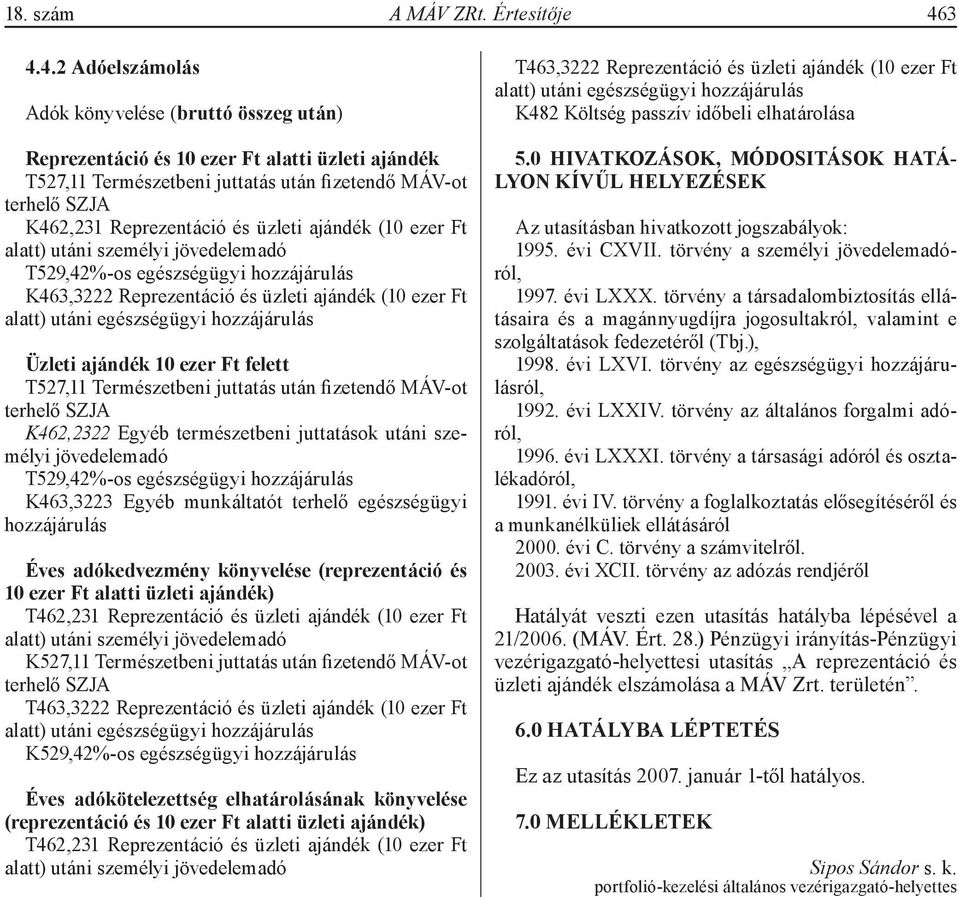 és üzleti ajándék (10 ezer Ft alatt) utáni személyi jövedelemadó T529,42%-os egészségügyi hozzájárulás K463,3222 Reprezentáció és üzleti ajándék (10 ezer Ft alatt) utáni egészségügyi hozzájárulás