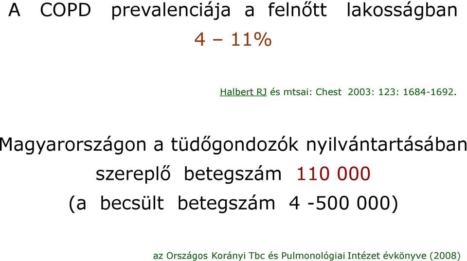 Magyarországon a tüdőgondozók nyilvántartásában szereplő betegszám