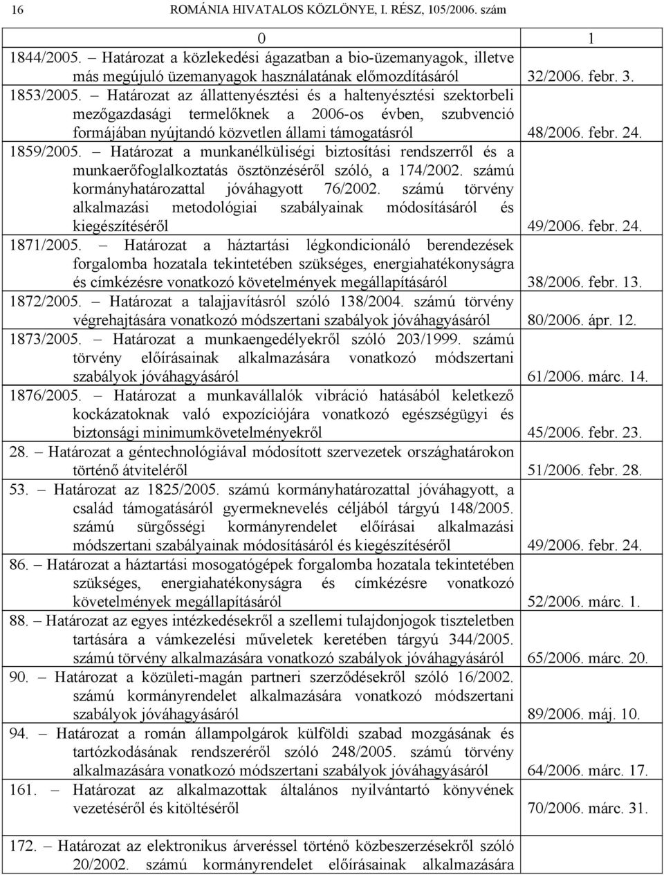 Határozat a munkanélküliségi biztosítási rendszerről és a munkaerőfoglalkoztatás ösztönzéséről szóló, a 174/2002. számú kormányhatározattal jóváhagyott 76/2002.