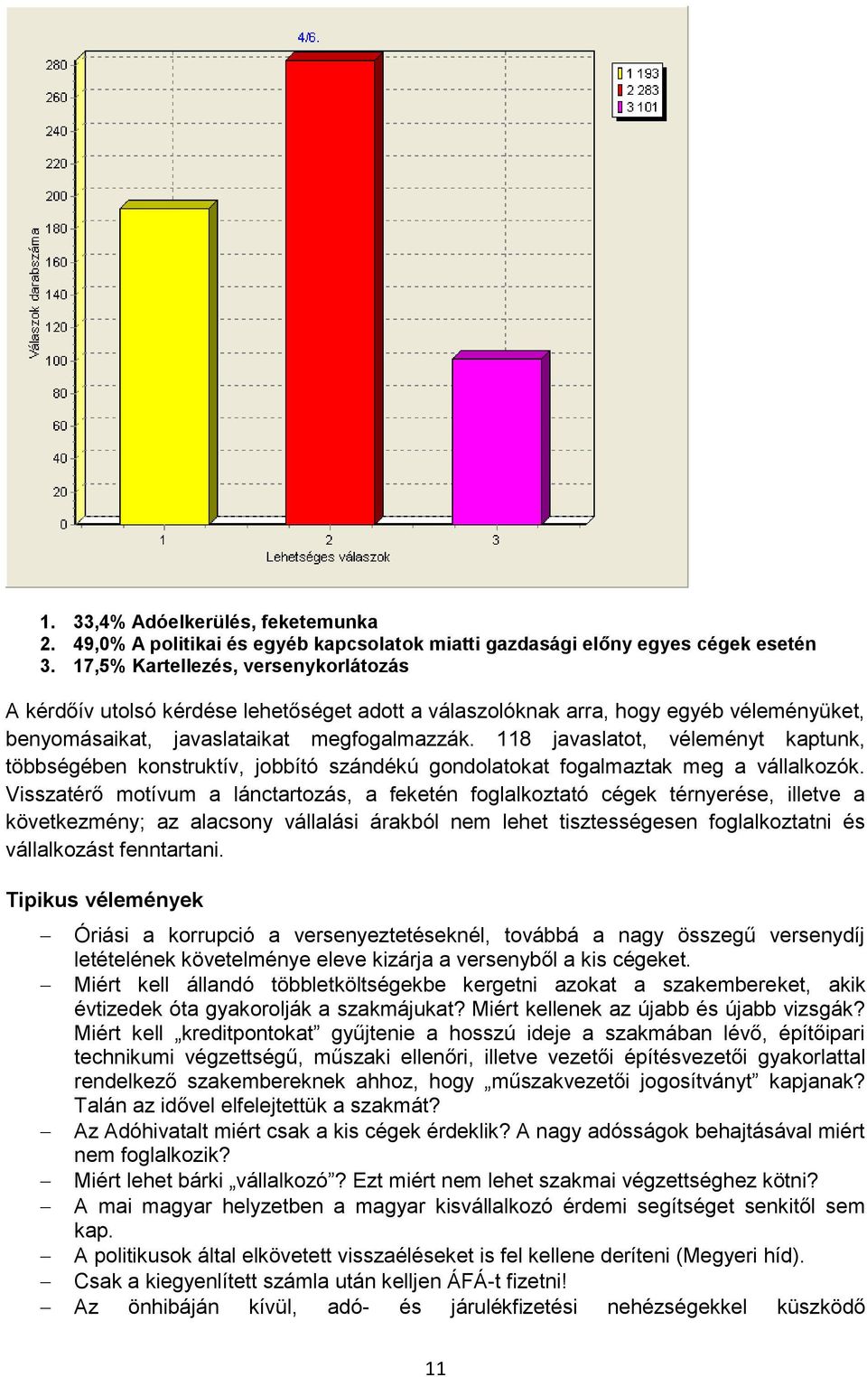 118 javaslatot, véleményt kaptunk, többségében konstruktív, jobbító szándékú gondolatokat fogalmaztak meg a vállalkozók.