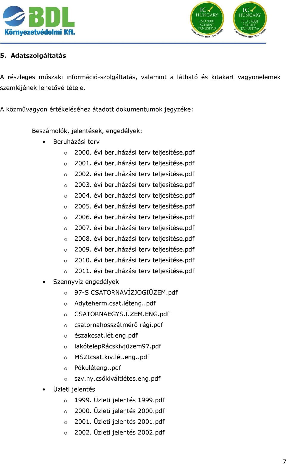 évi beruházási terv teljesítése.pdf o 2003. évi beruházási terv teljesítése.pdf o 2004. évi beruházási terv teljesítése.pdf o 2005. évi beruházási terv teljesítése.pdf o 2006.