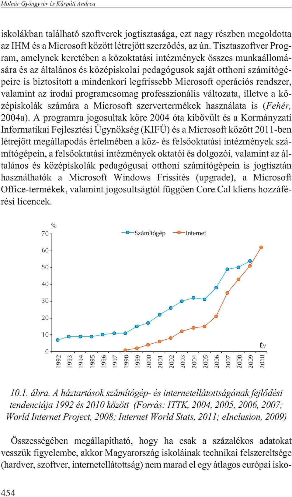 legfrissebb Microsoft operációs rendszer, valamint az irodai programcsomag professzionális változata, illetve a középiskolák számára a Microsoft szervertermékek használata is (Fehér, 2004a).