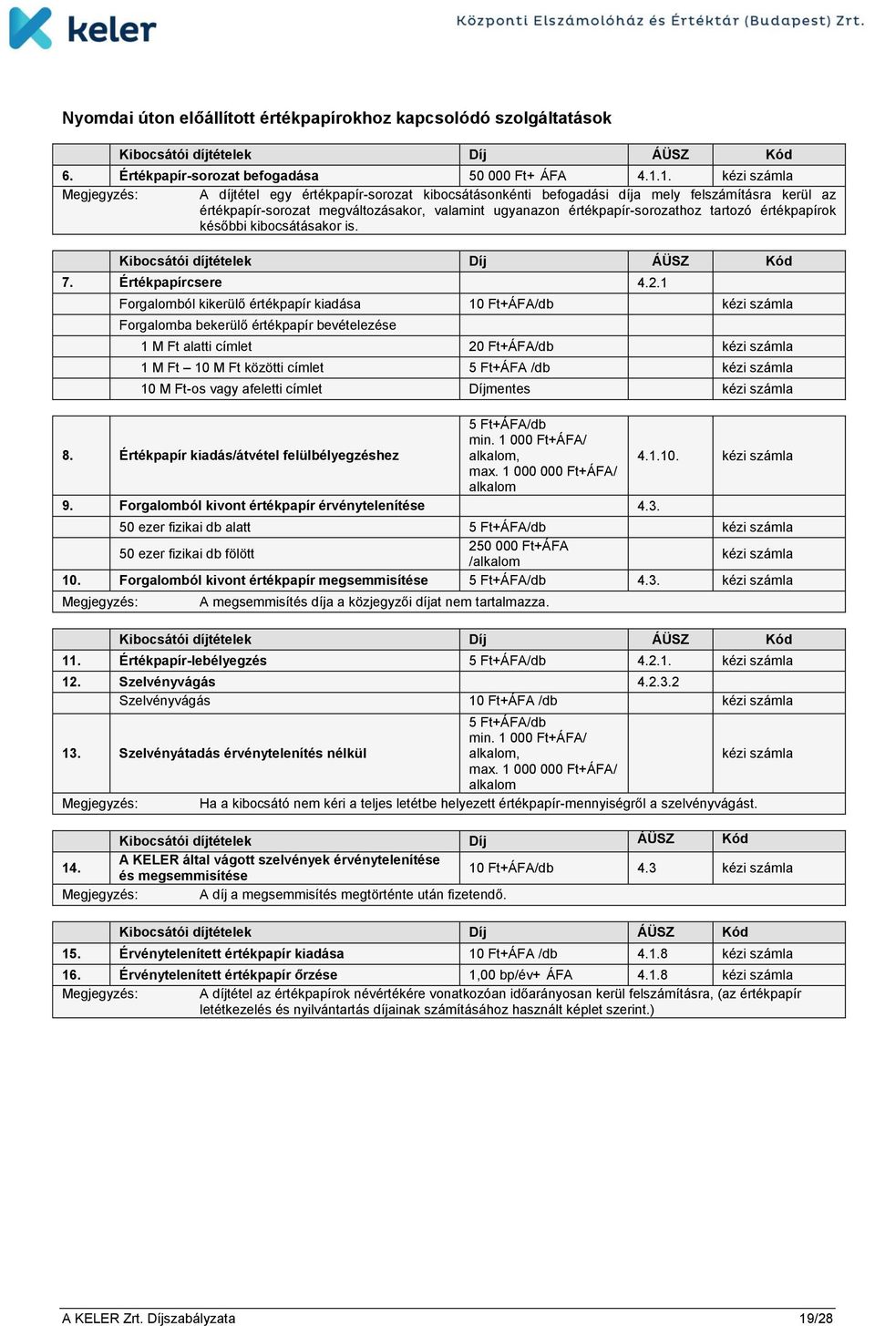 értékpapírok későbbi kibocsátásakor is. 7. Értékpapírcsere 4.2.