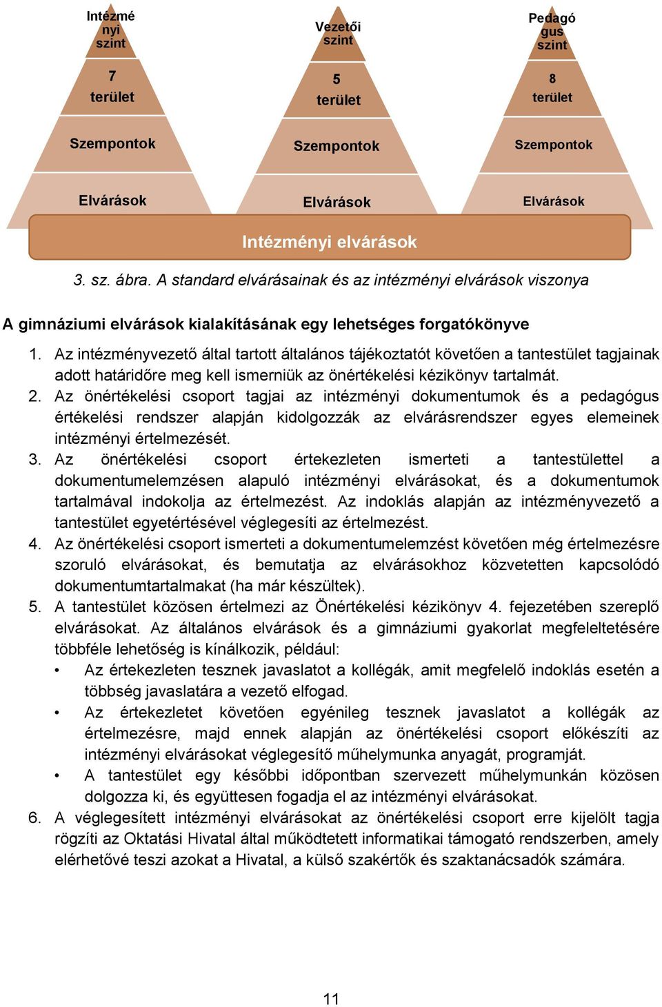 Az intézményvezető által tartott általános tájékoztatót követően a tantestület tagjainak adott határidőre meg kell ismerniük az önértékelési kézikönyv tartalmát. 2.