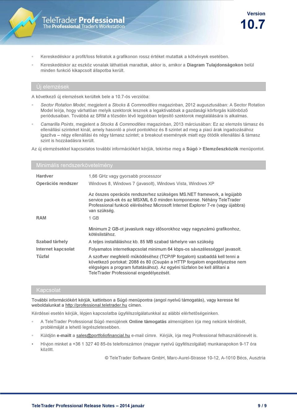 Új elemzések A következő új elemzések kerültek bele a -ös verzióba: Sector Rotation Model, megjelent a Stocks & Commodities magazinban, 2012 augusztusában: A Sector Rotation Model leírja, hogy