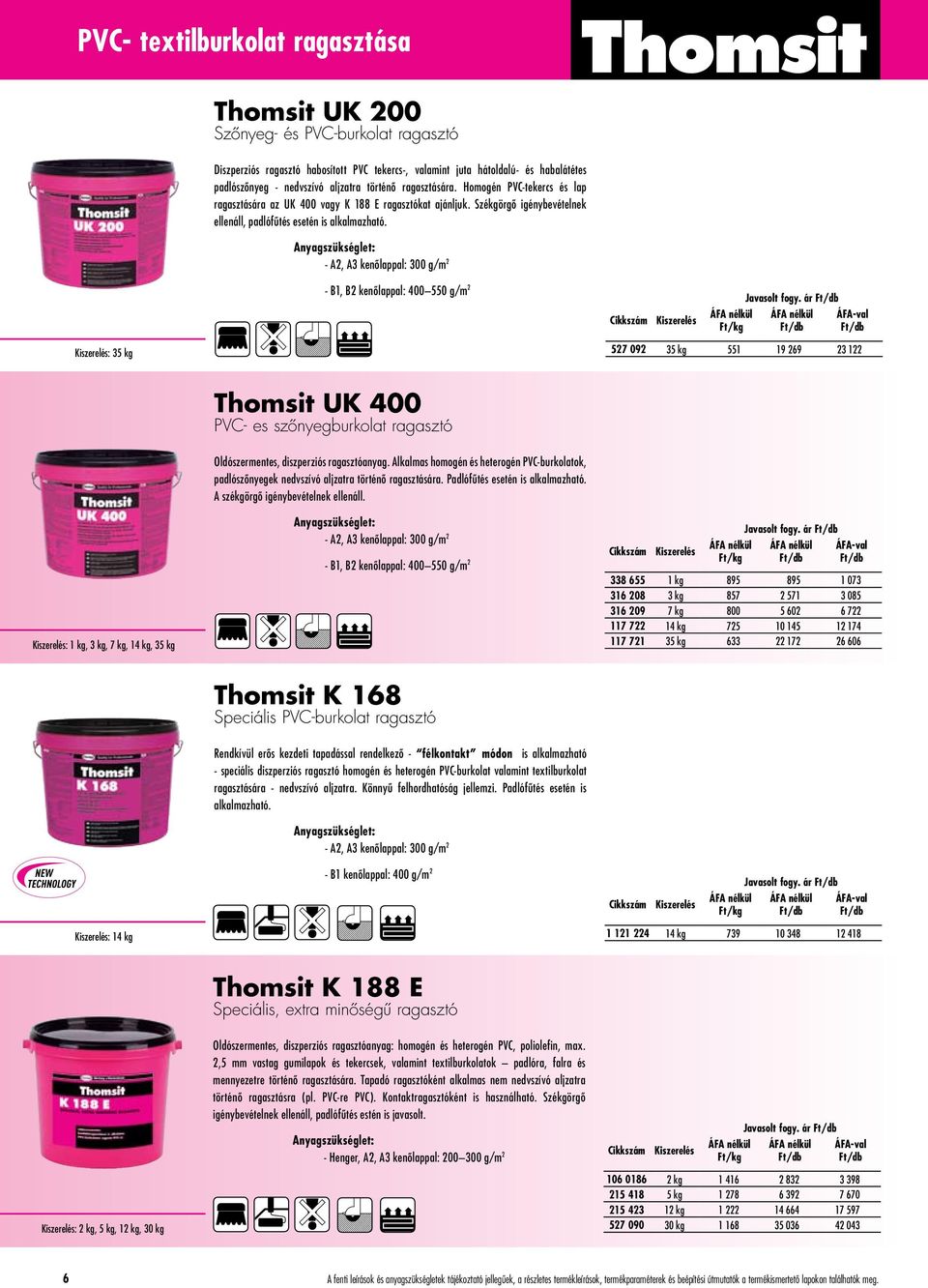 - A2, A3 kenôlappal: 300 g/m 2 - B1, B2 kenôlappal: 400 550 g/m 2 Javasolt fogy.