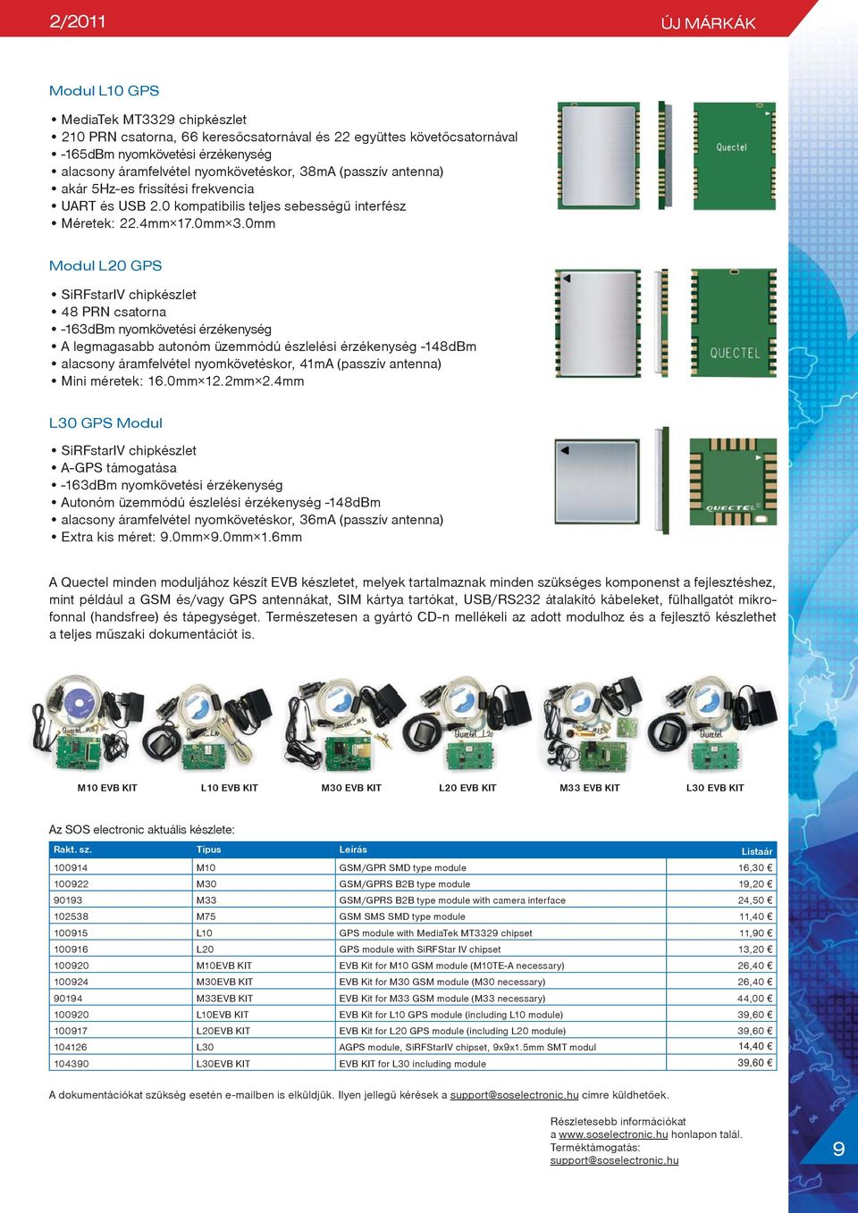 0mm Modul L20 GPS SiRFstarIV chipkészlet 48 PRN csatorna -163dBm nyomkövetési érzékenység A legmagasabb autonóm üzemmódú észlelési érzékenység -148dBm alacsony áramfelvétel nyomkövetéskor, 41mA