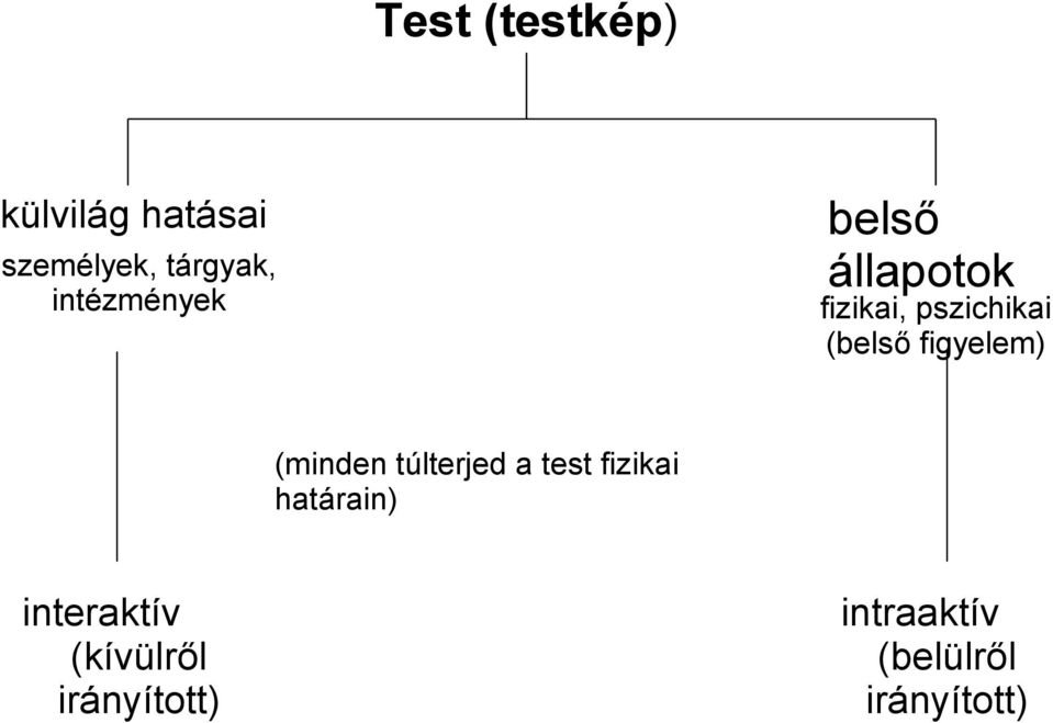 figyelem) (minden túlterjed a test fizikai határain)