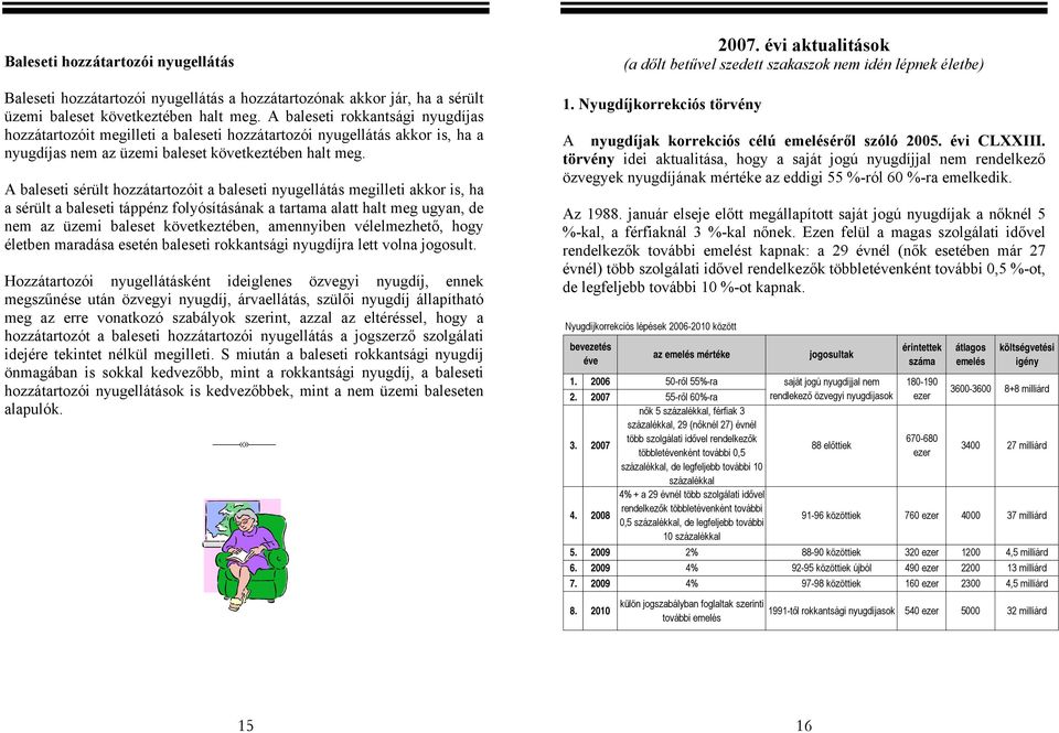 A baleseti sérült hozzátartozóit a baleseti nyugellátás megilleti akkor is, ha a sérült a baleseti táppénz folyósításának a tartama alatt halt meg ugyan, de nem az üzemi baleset következtében,