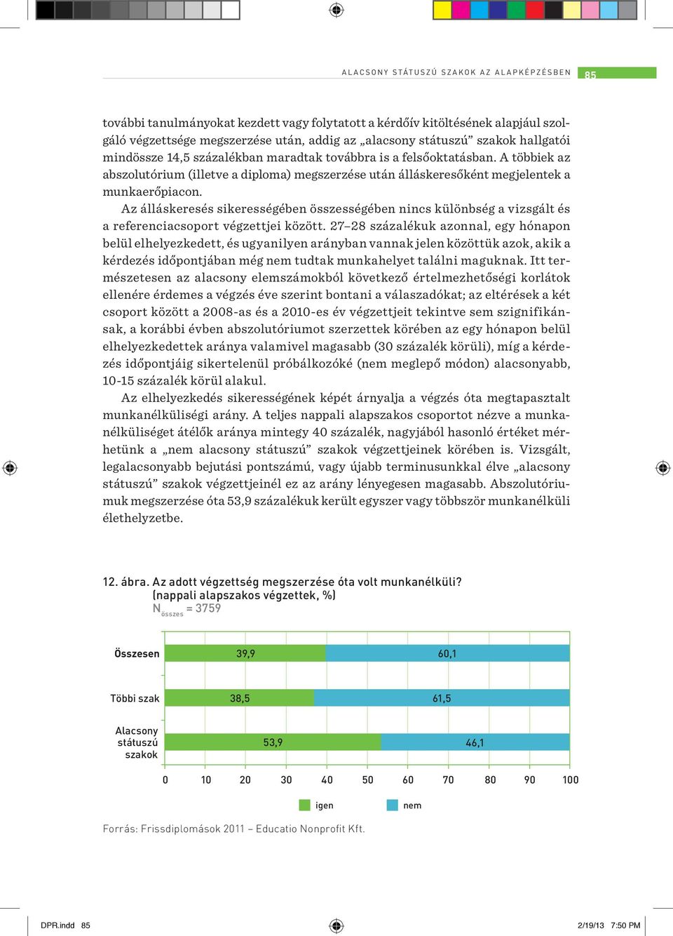 A többiek az abszolutórium (illetve a diploma) megszerzése után álláskeresőként megjelentek a munkaerőpiacon.