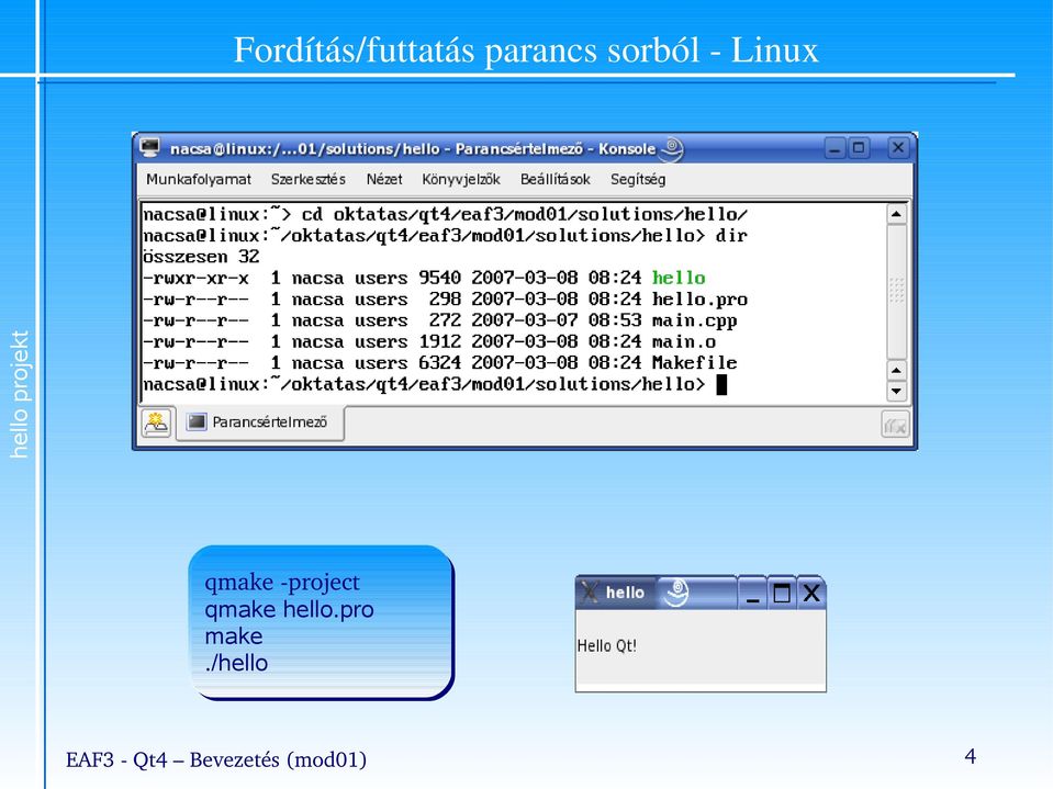 sorból Linux qmake project