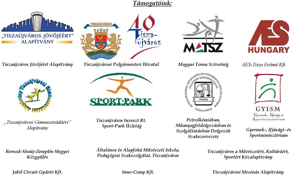 Sport-Park Üzletág Petrolkémiában, Műanyagfeldolgozásban és Szolgáltatásban Dolgozók Szakszervezete Gyermek-, Ifjúsági- és Sportminisztérium