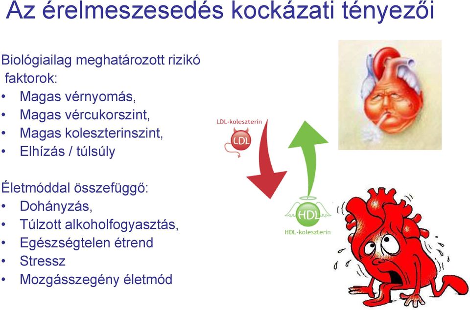 koleszterinszint, Elhízás / túlsúly Életmóddal összefüggő: