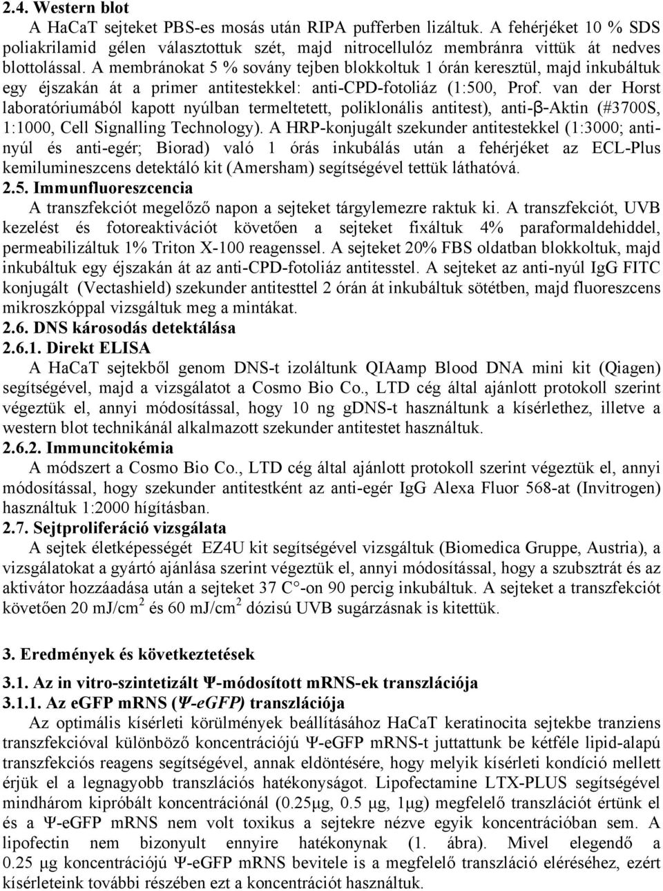 van der Horst laboratóriumából kapott nyúlban termeltetett, poliklonális antitest), anti-β-aktin (#3700S, 1:1000, Cell Signalling Technology).