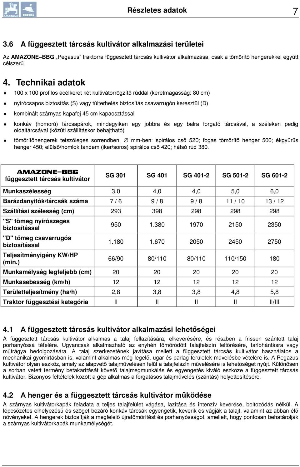 kapaosztással konkáv (homorú) tárcsapárok, mindegyiken egy jobbra és egy balra forgató tárcsával, a széleken pedig oldaltárcsával (közúti szállításkor behajtható) W P UtW KHQJHUHN WHWV] OHJHV