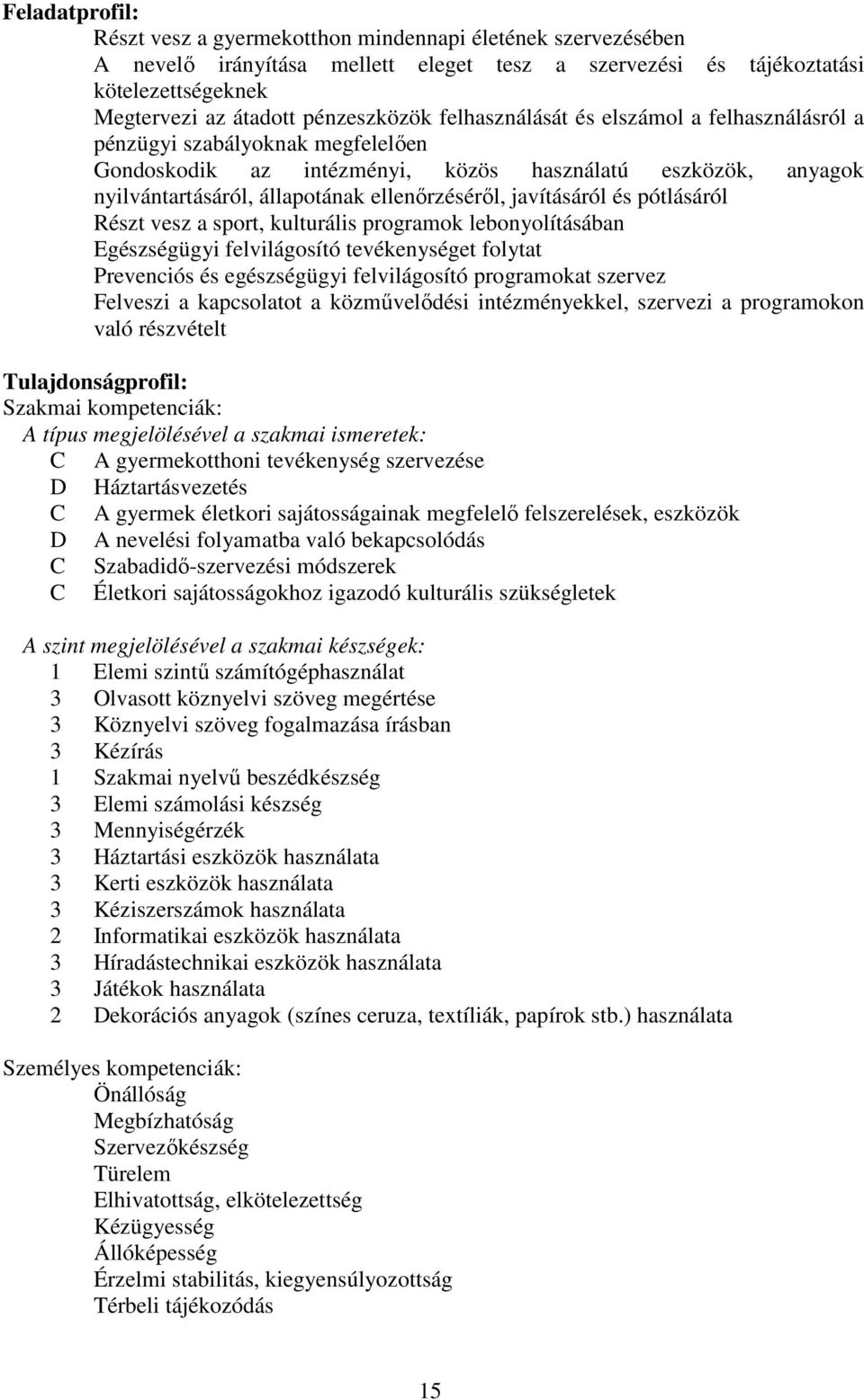 javításáról és pótlásáról Részt vesz a sport, kulturális programok lebonyolításában Egészségügyi felvilágosító tevékenységet folytat Prevenciós és egészségügyi felvilágosító programokat szervez