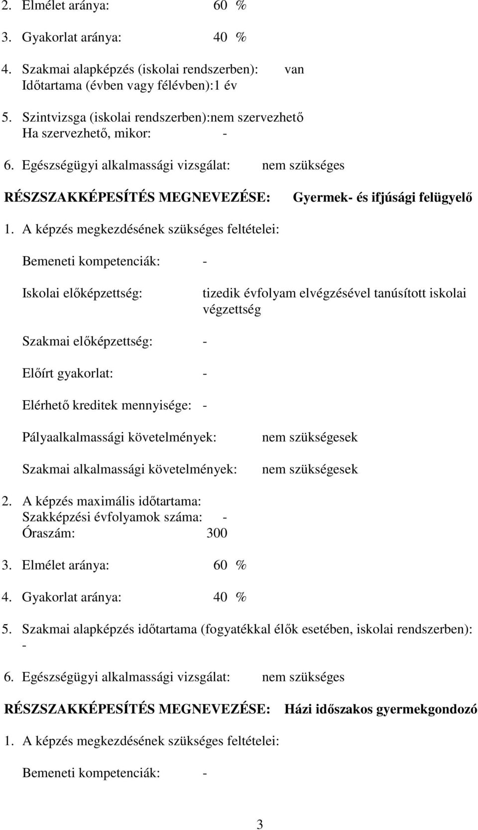 A képzés megkezdésének szükséges feltételei: Bemeneti kompetenciák: - Iskolai előképzettség: tizedik évfolyam elvégzésével tanúsított iskolai végzettség Szakmai előképzettség: - Előírt gyakorlat: -