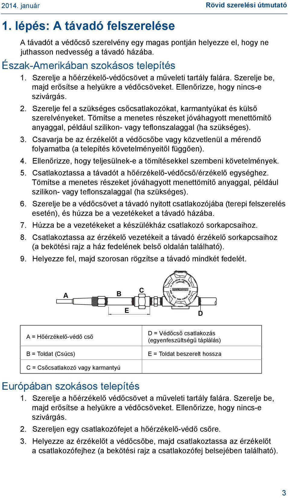 Szerelje fel a szükséges csőcsatlakozókat, karmantyúkat és külső szerelvényeket. Tömítse a menetes részeket jóváhagyott menettömítő anyaggal, például szilikon- vagy teflonszalaggal (ha szükséges). 3.