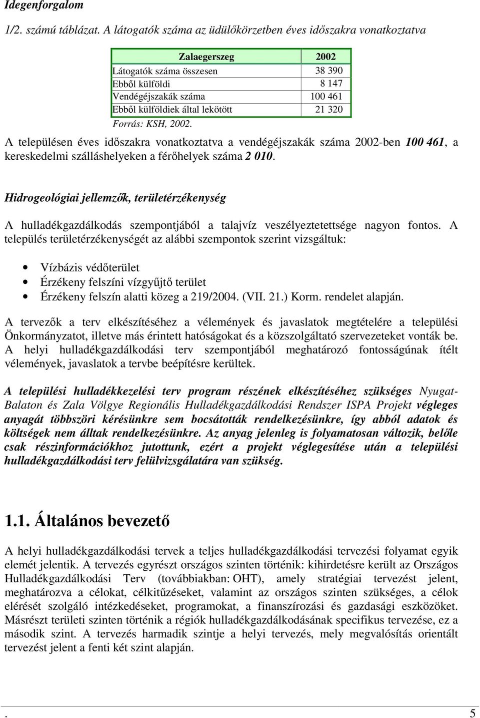 Forrás: KSH, 2002. A településen éves idszakra vonatkoztatva a vendégéjszakák száma 2002-ben 100 461, a kereskedelmi szálláshelyeken a férhelyek száma 2 010.