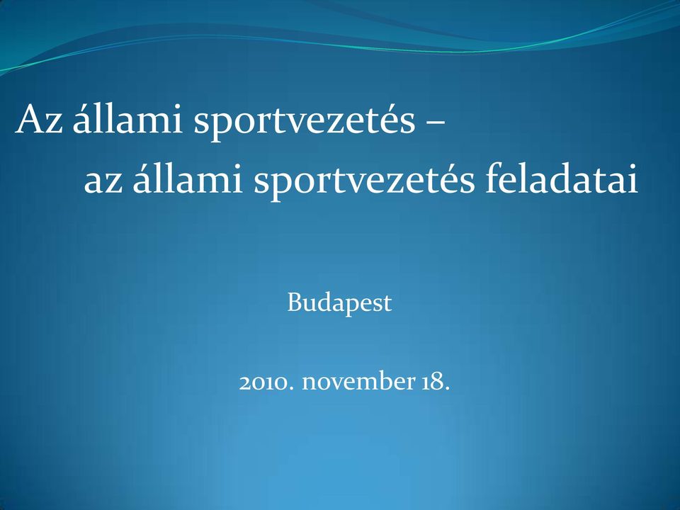 állami sportvezetés