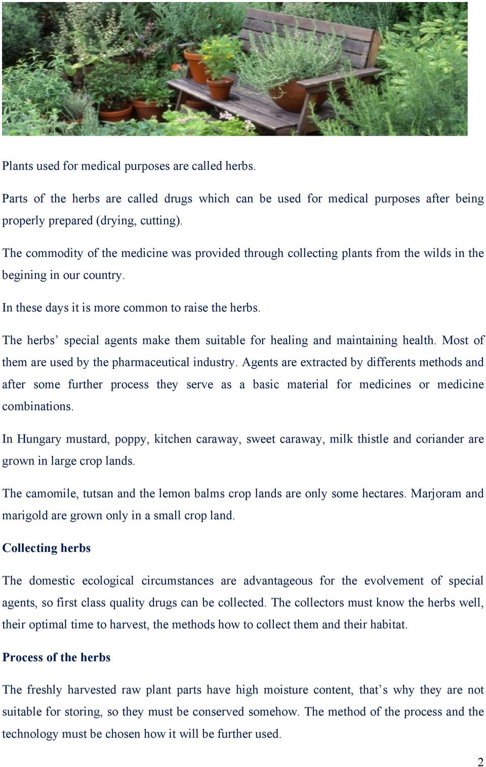 The herbs special agents make them suitable for healing and maintaining health. Most of them are used by the pharmaceutical industry.