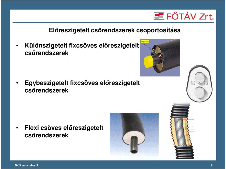 csırendszerek Egybeszigetelt fixcsöves