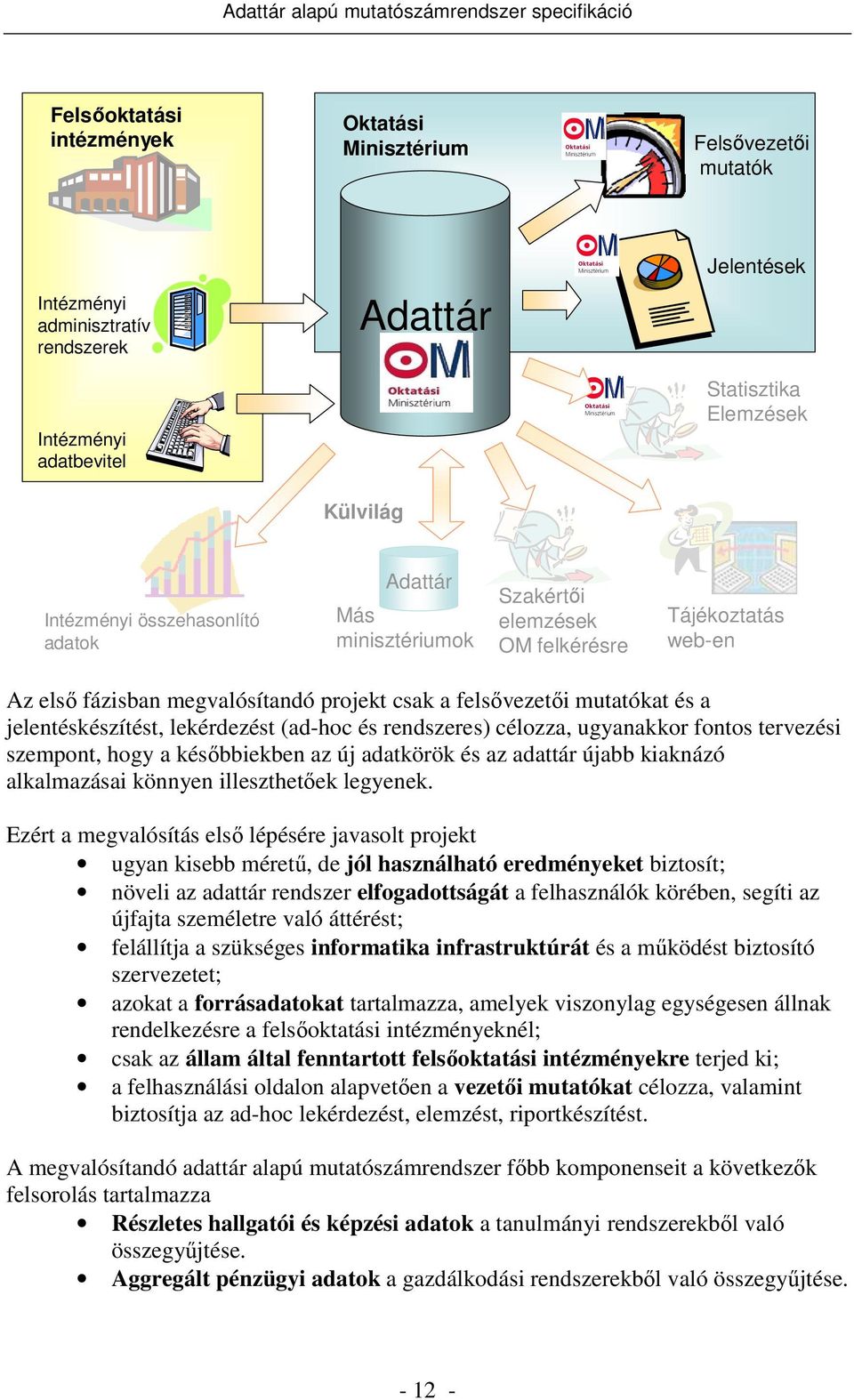 lekérdezést (ad-hoc és rendszeres) célozza, ugyanakkor fontos tervezési szempont, hogy a késıbbiekben az új adatkörök és az adattár újabb kiaknázó alkalmazásai könnyen illeszthetıek legyenek.