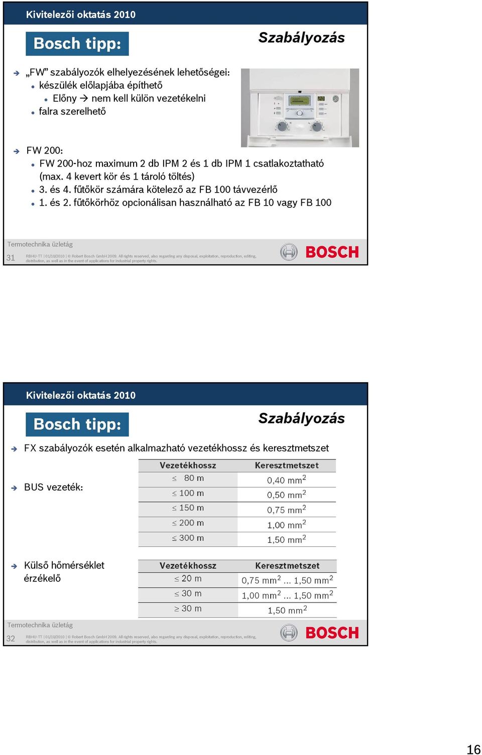 és 4. fűtőkör számára kötelező az FB 100 távvezérlő 1. és 2.