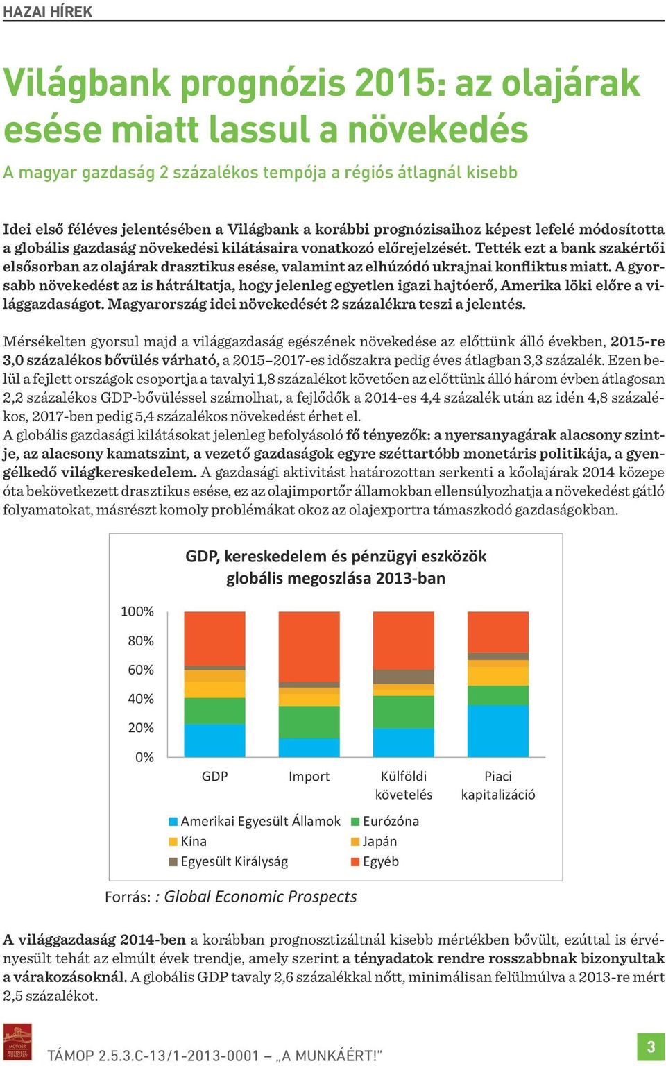 Tették ezt a bank szakértői elsősorban az olajárak drasztikus esése, valamint az elhúzódó ukrajnai konfliktus miatt.