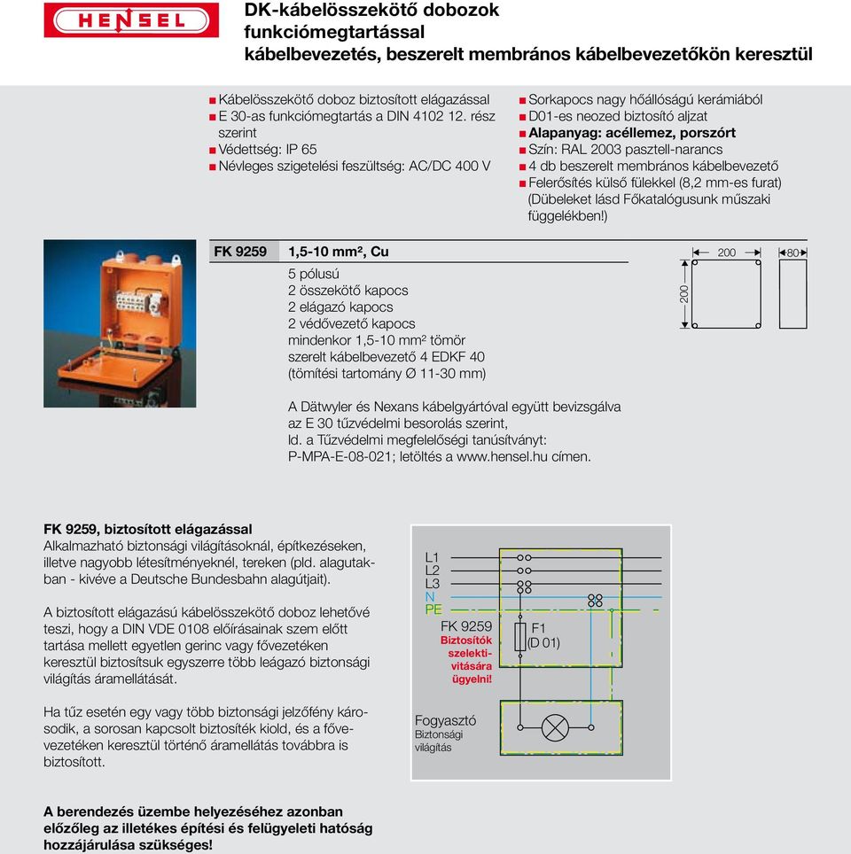 pasztell-narancs 4 db beszerelt membrános kábelbevezető Felerősítés külső fülekkel (8,2 mm-es furat) (Dübeleket lásd Főkatalógusunk műszaki függelékben!