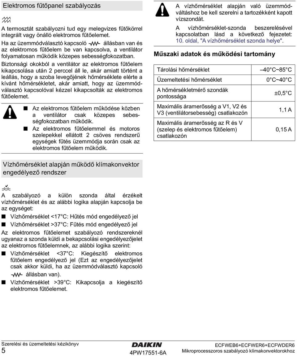 Biztonsági okokból a ventilátor az elektromos fűtőelem kikapcsolása után perccel áll le, akár amiatt történt a leállás, hogy a szoba levegőjének hőmérséklete elérte a kívánt hőmérsékletet, akár