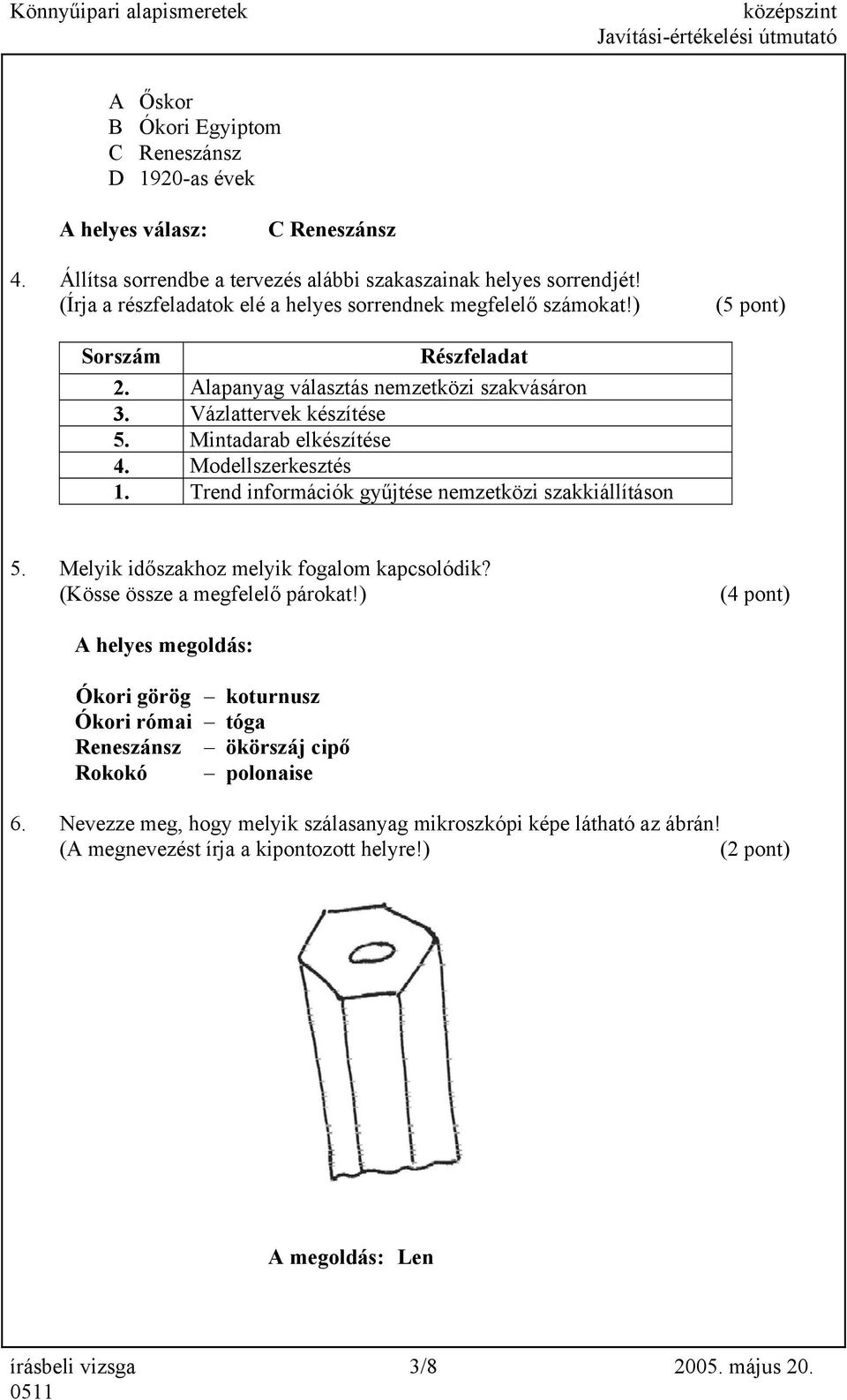 Modellszerkesztés 1. Trend információk gyűjtése nemzetközi szakkiállításon 5. Melyik időszakhoz melyik fogalom kapcsolódik? (Kösse össze a megfelelő párokat!