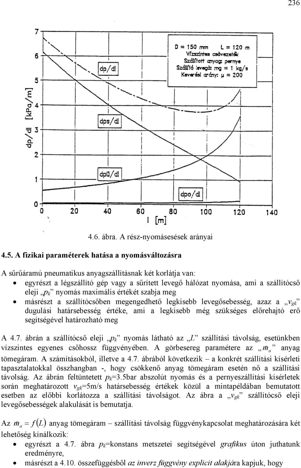 szállítócsőben meenedhető leisebb leeősebessé, zz duulási htársebessé értée, mi leisebb mé szüsées előrehjtó erő seítsééel htározhtó me A 4.7.