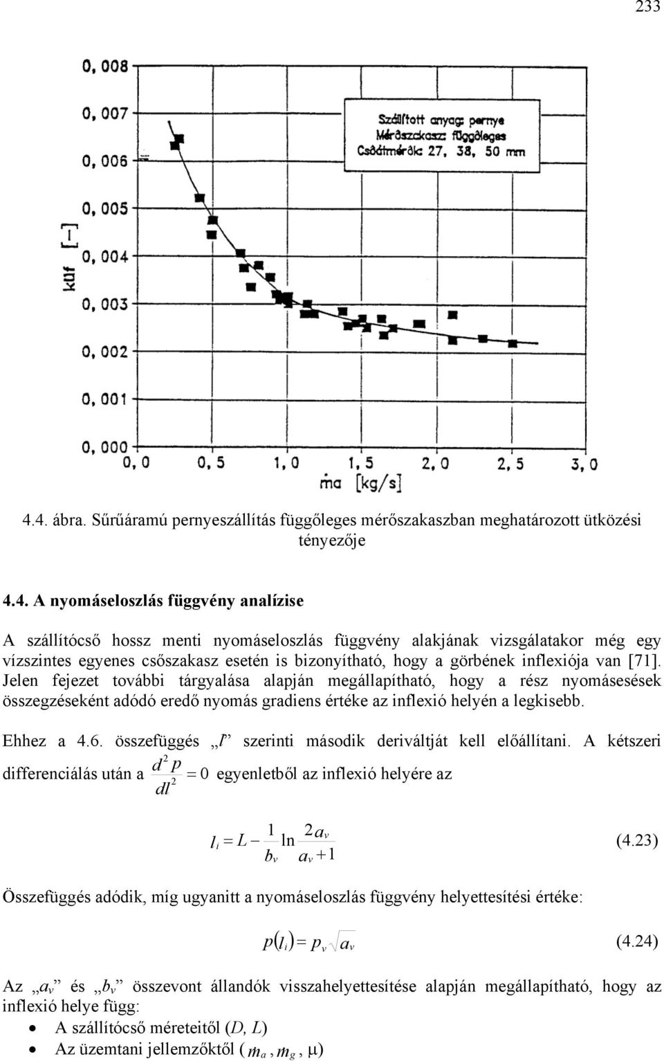 összefüés l szerinti másodi deriáltját ell előállítni. A étszeri differenciálás után d 0 eyenletből z inflexió helyére z dl 1 ln li L (4.