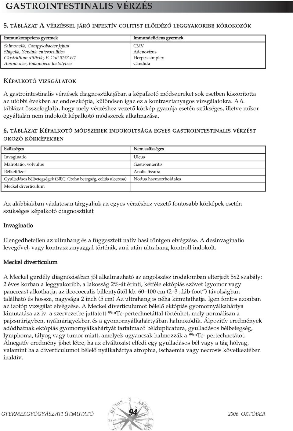 Coli 0157-H7 Aeromonas, Entamoeba histolytica Immundeficiens gyermek CMV Adenovírus Herpes simplex Candida KÉPALKOTÓ VIZSGÁLATOK A gastrointestinalis vérzések diagnosztikájában a képalkotó