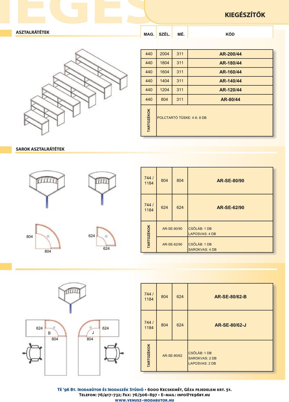 8 DB 804 804 AR-SE-80/90 24 24 AR-SE-2/90 AR-SE-80/90 AR-SE-2/90 CSÕLÁB: 1 DB LAPOSVAS: 4 DB