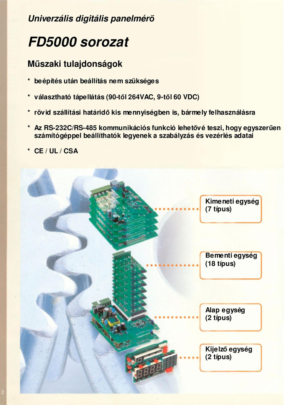 felhasználásra * Az RS-232C/RS-485 kommunikációs funkció lehetvé teszi, hogy egyszeren ítógéppel beállíthatók legyenek