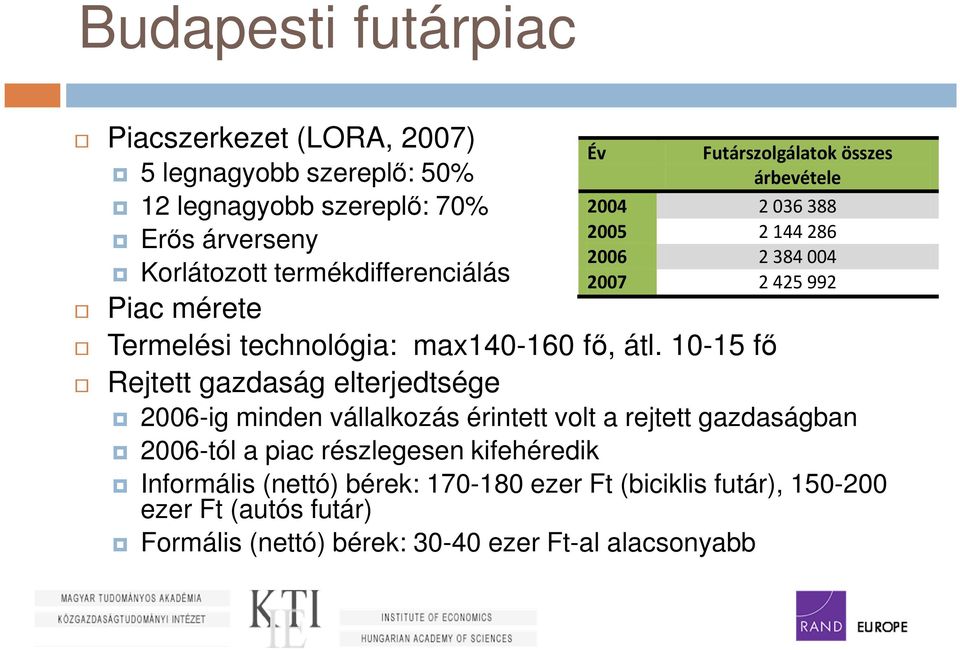 technológia: max140-160 fő, átl.