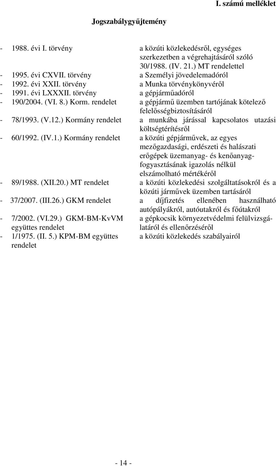 rendelet a gépjármő üzemben tartójának kötelezı felelısségbiztosításáról - 78/19