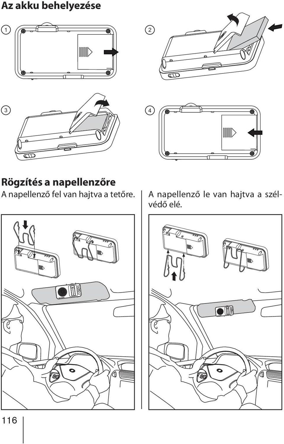 napellenző fel van hajtva a