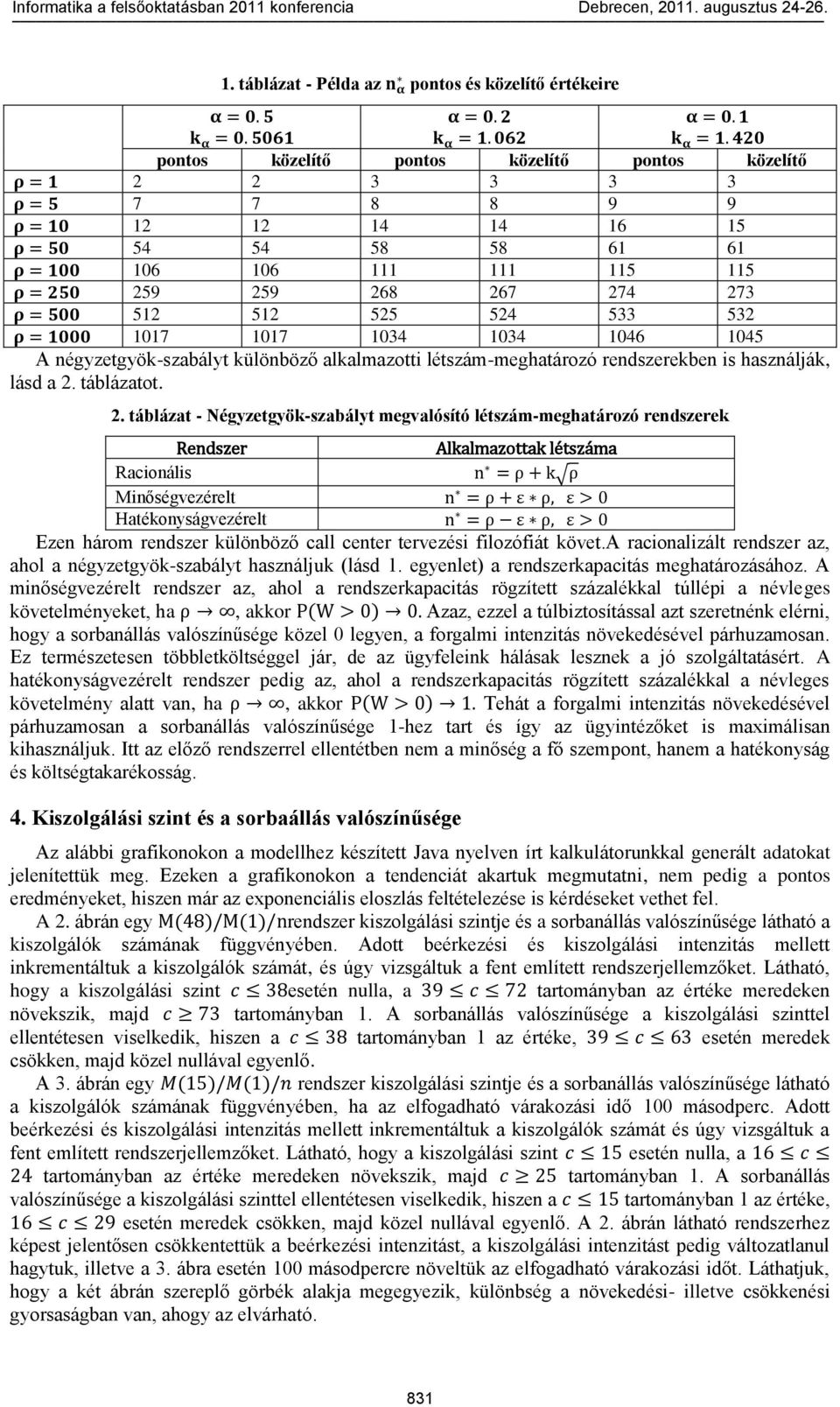 3 512 512 525 524 533 532 1017 1017 1034 1034 1046 1045 A négyzetgyök-szabályt különböző alkalmazotti létszám-meghatározó rendszerekben is használják, lásd a 2.