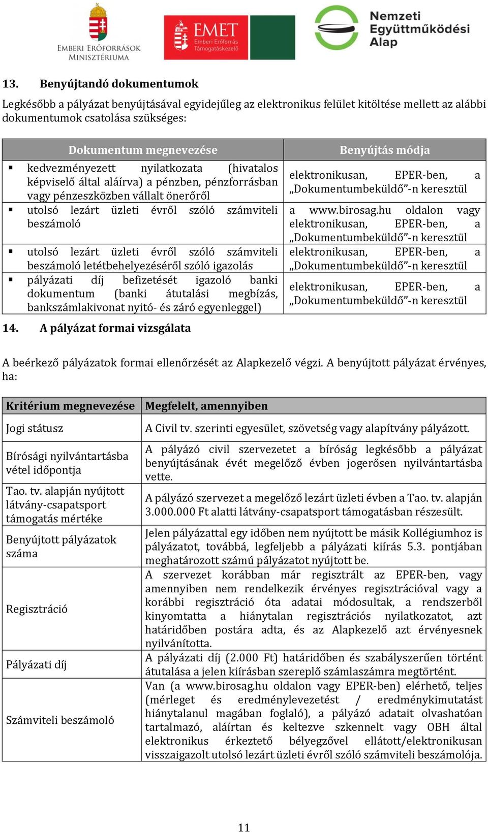 üzleti évről szóló számviteli beszámoló letétbehelyezéséről szóló igazolás pályázati díj befizetését igazoló banki dokumentum (banki átutalási megbízás, bankszámlakivonat nyitó- és záró egyenleggel)