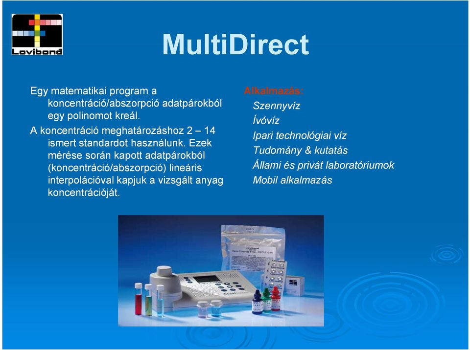 Ezek mérése során kapott adatpárokból (koncentráció/abszorpció) lineáris interpolációval kapjuk a