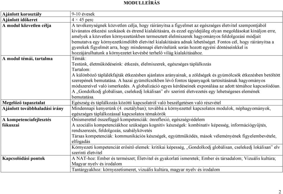 egyidejűleg olyan megoldásokat kínáljon erre, amelyek a közvetlen környezetünkben termesztett élelmiszerek hagyományos feldolgozási módjait bemutatva egy környezetkímélőbb életvitel kialakítására