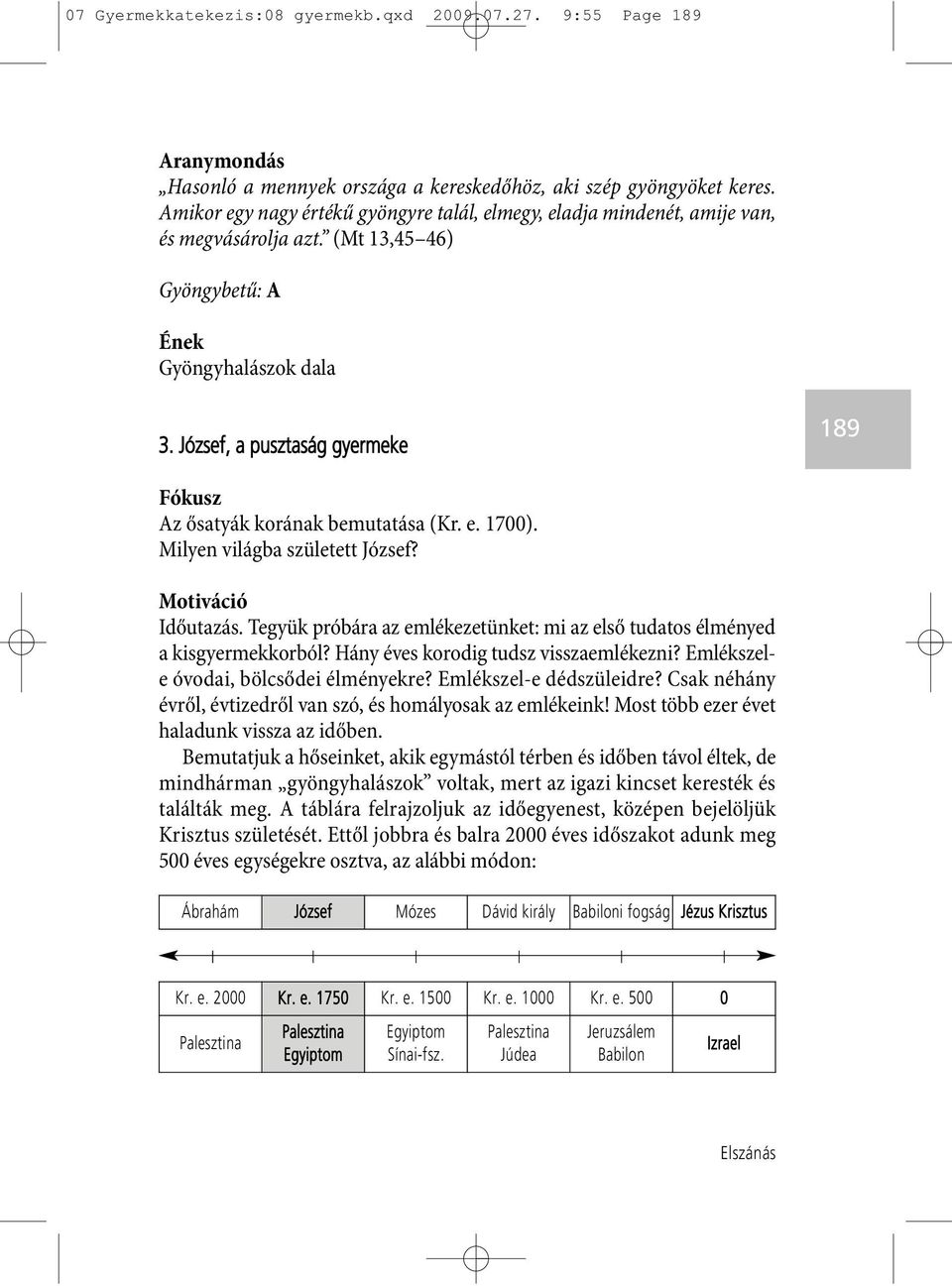József, a pusztaság gyermeke 189 Az ősatyák korának bemutatása (Kr. e. 1700). Milyen világba született József? Időutazás.