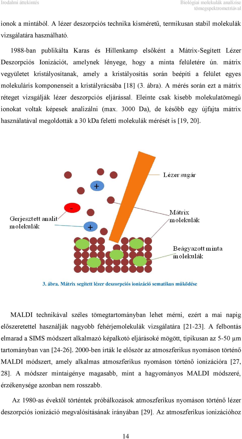 mátrix vegyületet kristályosítanak, amely a kristályosítás során beépíti a felület egyes molekuláris komponenseit a kristályrácsába [18] (3. ábra).